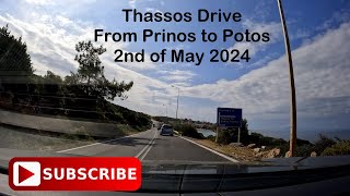 Thassos Drive from Prinos to Potos on 2nd of May 2024  Thassos  Greece City Drive Seaside View [upl. by Alaric]