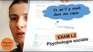 Ce que jai fait à lEXAMEN de PSYCHOLOGIE sociale  Licence 2 psychologie [upl. by Aurelius]