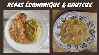 Repas économique avec peu dingrédient  Purée de pois cassés et poulet [upl. by Delwyn]