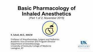 20151109 Inhaled Anesthetics Part 1 [upl. by Ainevuol]