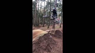 New Year’s Day ride at chicksands bike park HUGE crash on the bull run [upl. by Ahseat]