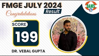 DAMS FMGE Shinning star  Dr Venal Gupta  Score 199 [upl. by Eisele]