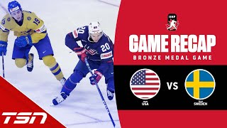 USA vs Sweden  2023 World Juniors Highlights [upl. by Adnylam]