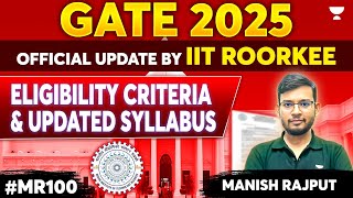 GATE 2025  Official Update by IIT Roorkee  Eligibility Criteria amp Updated Syllabus  Manish Rajput [upl. by Kired]