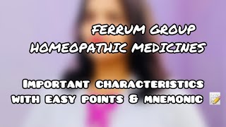 Character of Ferrum Group homeopathic Medicine amp pneumonic ferrum ferrumgroup homeopathy short [upl. by Norven]