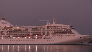 CRUISE SHIPS SEVEN SEAS VOYAGER amp BOLETTE EARLY ARRIVAL 070923 [upl. by Chouest]