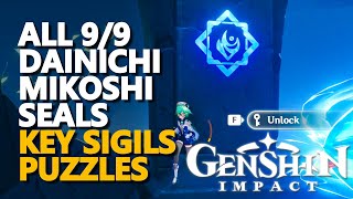 All Dainichi Mikoshi Seal Genshin Impact Key Sigil Locks Puzzles [upl. by Arianne709]