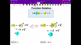 PreCalculus 12 Lesson 10a quotFunction Notationquot [upl. by Theta776]