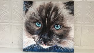 RAGDOLL CAT  ACRYLIC PAINTING DEMONSTRATION [upl. by Yrrum]