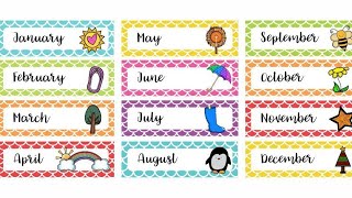 Months Name  Learn All The Twelve Months Name For Toddlers [upl. by Ahsratal130]