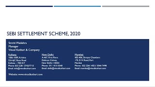 SEBI Settlement Scheme 2020 [upl. by Ennazzus]