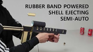 How To Make Shell Ejecting SemiAuto Cardboard Gun [upl. by Curhan]