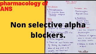 Alpha blockers non selectiveANS pharmacology [upl. by Eugene]