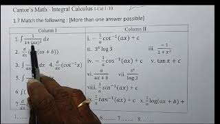 ICal I  Video 3 7 to 10 Comparison of Integration with Differentiation  reverse process [upl. by Rosaline844]