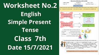 Worksheet 2 English class 7 1572021  English class 7  English worksheet 2 [upl. by Onaireves377]