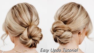 EASY Bridesmaid Bun  Textured Wedding Updo [upl. by Markowitz]