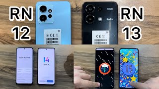 Xiaomi Redmi Note 12 vs Redmi Note 13  HyperOS vs MIUI 14  Android 14 vs Android 13 [upl. by Rriocard]