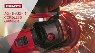 INTRODUCING the Hilti AG 4SA22 45quot cordless angle grinder [upl. by Lydon]