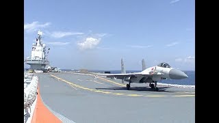 China Reveals Detailed Videos of J15 Fighter Jets Training on Aircraft Carrier [upl. by Cyprio885]