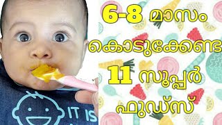 6  8 Months Baby Food Chart  Baby Food  Malayalam [upl. by Euqinahs]