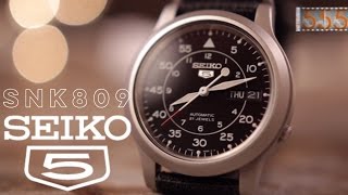 Review Seiko 5 SNK809 Military Watch  Best First Automatic Sports Watch Around 50 [upl. by Ahsekahs]