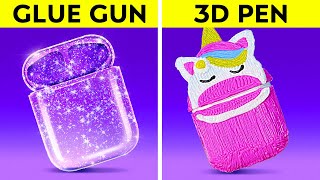 GLUE GUN VS 3D PEN BATTLE  Amazing DIY Jewelry And Repair Tricks For Any Occasion by 123GO SCHOOL [upl. by Laerol]