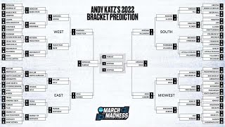 Bracket tips Andy Katz predicts entire 2022 mens NCAA tournament [upl. by Eilraep785]