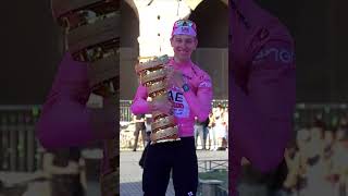 Still not over the Tadej Pogacar podium celebrations 🤩🏆 cycling giroditalia [upl. by Brucie]