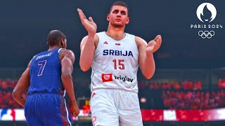 NBA 2K24 Live Simulation  USA vs Serbia FULL GAME  Olympic Mens Basketball [upl. by Ahsienor24]