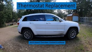 Thermostat Replacement on the wifes 2015 Grand Cherokee Limited EcoDiesel [upl. by Ahseinaj707]