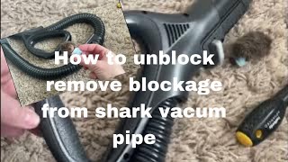 Life hack how to remove a blockage toysock from your shark vacuum hoover pipe [upl. by Mansur]