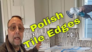 Easy How to polish marble Glass or any stone tile edges👍 [upl. by Arol]