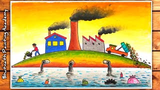 water pollution drawing how to draw environment pollution air pollution poster [upl. by Waal]