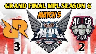 GRAND FINAL MPL SEASON 6 MATCH 5 RRQ VS ALTER EGO VYN amp ALBERT PENYELAMAT RRQ CONGRATS RRQ [upl. by Melgar]