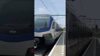 Uniek 2 Flirt kruisen elkaar op station Middelburg [upl. by Keldah]