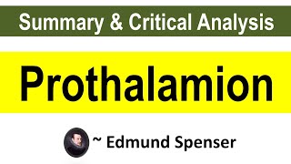 Prothalamion by Edmund spenser  Summary and Critical Analysis in Hindi with Notes [upl. by Stilla203]