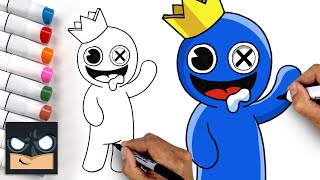 Rainbow Friends 🌈 How To Draw Blue  Draw amp Color Art Tutorial [upl. by Pfeffer]