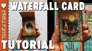 Boho Junk Journal amp Card Making Waterfall Card Tutorial [upl. by Eniamert]