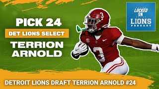 Detroit Lions Pick Terrion Arnold  2024 NFL Draft Coverage [upl. by Kask]