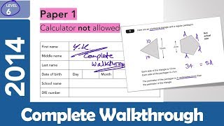 2014 KS2 Maths SATS  Level 6 Paper 1 No Calculator  Full Paper Complete Walkthrough [upl. by Salomi27]