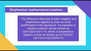 Diophantus Father of Algebra [upl. by Eecrad]