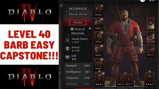 Diablo 4  Season 1 Level 40 Barbarian Easy Capstone Dungeon [upl. by Arytal]