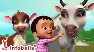 Meri Gaiya Aati Hai Mujhko Doodh Pilati Hai  Hindi Rhymes for Children  Infobells [upl. by Gaw504]