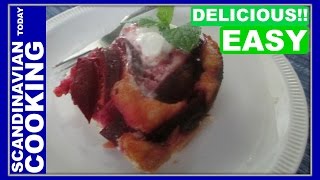 How to make a Plum Cake  Blomme kage opskrift  Pflaumenkuchen [upl. by Ayak]