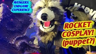 Awesome Rocket Raccoon puppet cosplay at Avengers  Endgame Experience 714 [upl. by Gabrielli234]