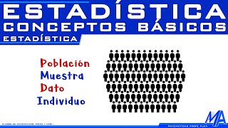 Conceptos básicos de estadística  Población muestra dato individuo [upl. by Sebastiano]