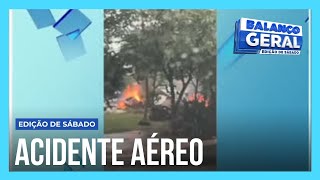 Queda de avião provoca a morte de cinco pessoas em Jaboticabal SP criança está entre vítimas [upl. by Yleoj]