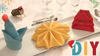 Ideas para doblar servilletas en Navidad [upl. by Nivlem]