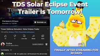 TDS Solar Eclipse Event Trailer CONFIRMED TOMORROW  Roblox Tower Defense Simulator LEAK [upl. by Annaoy]