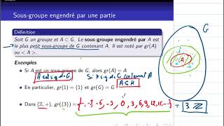 Groupes04 Sousgroupe engendré par une partie [upl. by Felicity]
